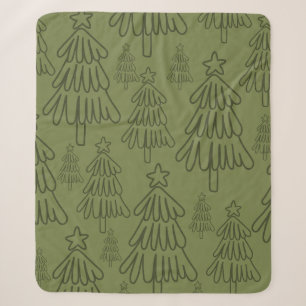 Classic Vintage Holiday Pattern-Christmas Tree (1) Sherpa Blanket