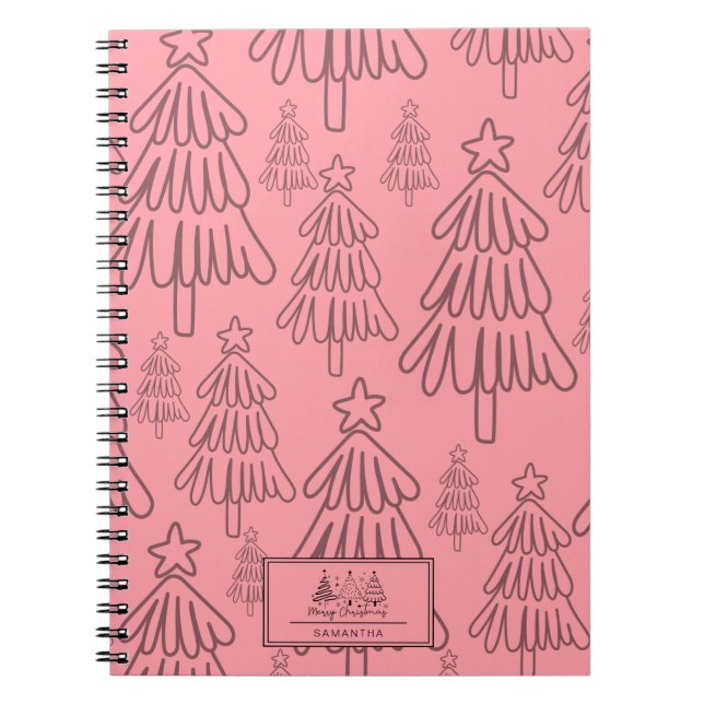 Classic Vintage Holiday Pattern-Christmas Tree (3) Notebook (Front)
