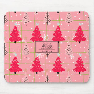 Classic Vintage Holiday Pattern-Christmas Tree (4) Mouse Pad