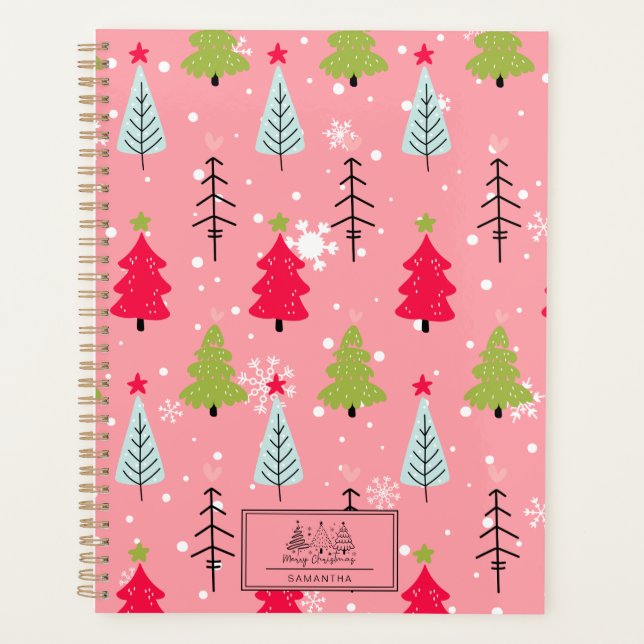 Classic Vintage Holiday Pattern-Christmas Tree (5) Planner (Front)