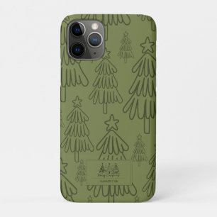 Classic Vintage Holiday Pattern-Christmas Tree Case-Mate iPhone Case