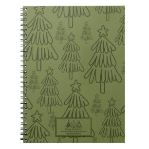 Classic Vintage Holiday Pattern-Christmas Tree Notebook