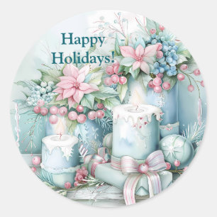 Classic Vintage Holiday Round Sticker