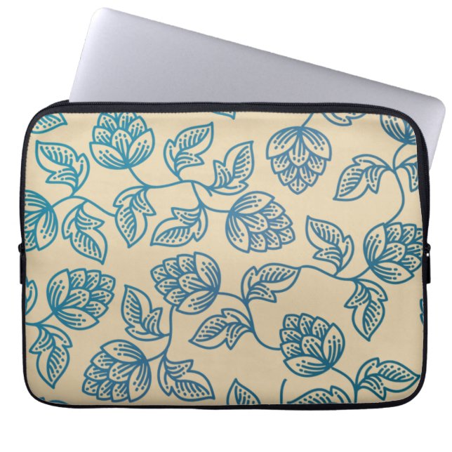 Classic Vintage Hop Leaves Pattern Laptop Sleeve (Front)