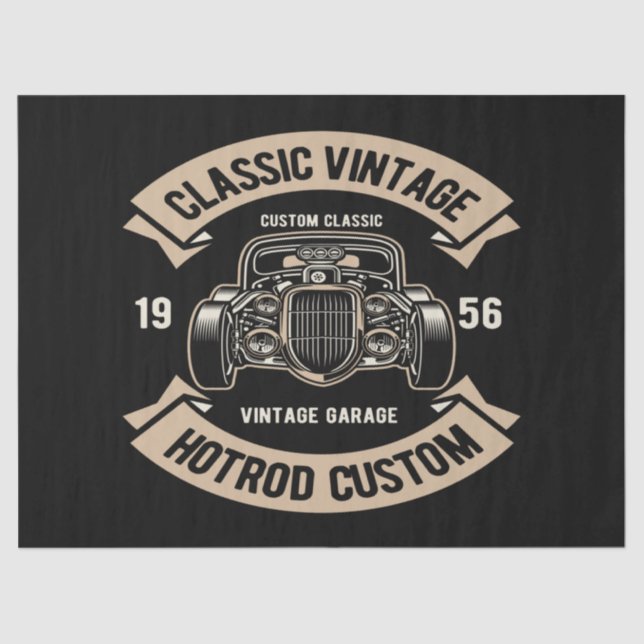 Classic Vintage HotRod custom Tissue Paper (Front)