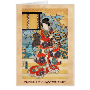 Classic vintage japanese geisha ukiyo-e Utagawa