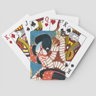 Classic vintage japanese kabuki samurai Utagawa Playing Cards