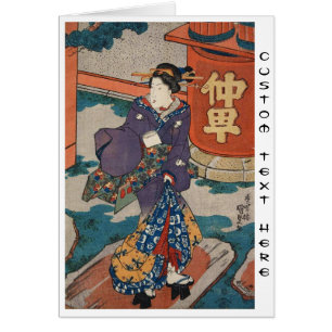 Classic vintage japanese ukiyo-e geisha Utagawa