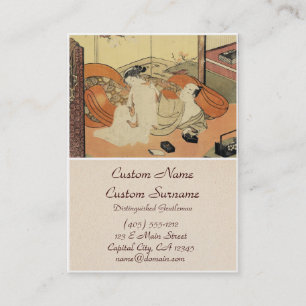 Classic vintage japanese ukiyo-e oiran art business card