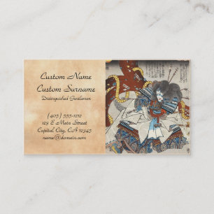 Classic vintage japanese ukiyo-e samurai Utagawa Business Card