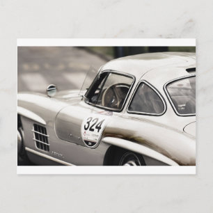 Classic Vintage mercedes Black & White Postcard