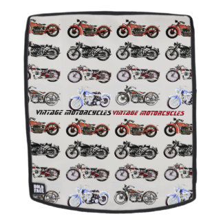 CLASSIC VINTAGE MOTORCYCLES Red Black Grey Backpack