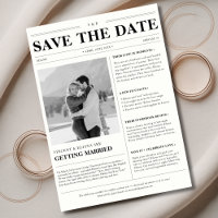 Classic Vintage Newspaper Winter Wedding Photo