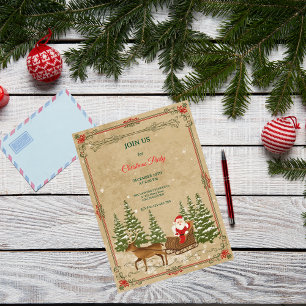 Classic Vintage Nostalgc Christmas  Invitation