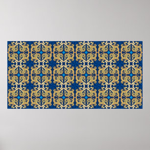 Classic vintage ornamental ornate seamless pattern poster