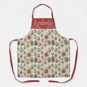 Classic Vintage Ornaments on Kitchen Apron