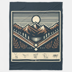 Classic/vintage outdoors/wilderness fleece blanket