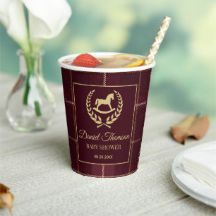 Classic Vintage Polo Horse Party Baby Shower Paper Cups