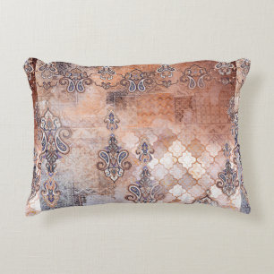 Classic vintage print with patchwork, paisley elem decorative cushion