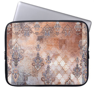 Classic vintage print with patchwork, paisley elem laptop sleeve