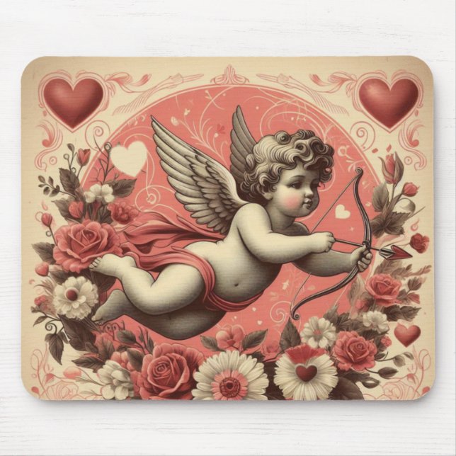 Classic/Vintage/Retro Cupid Valentine's day Mouse Pad (Front)