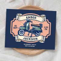 Classic vintage retro motorcycle wedding