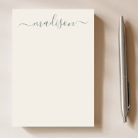 Classic Vintage Sage Green Typography Name