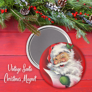 Classic Vintage Santa Checking His List Magnet
