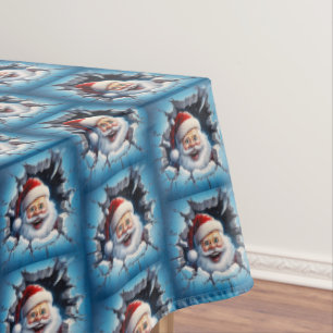 Classic Vintage Santa Claus Christmas Tablecloth