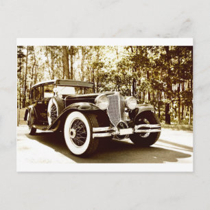 Classic Vintage Sepia Car Postcard