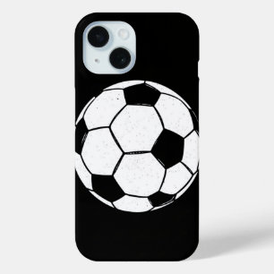 Classic Vintage Soccer Ball Distressed Sports Illu iPhone 15 Case