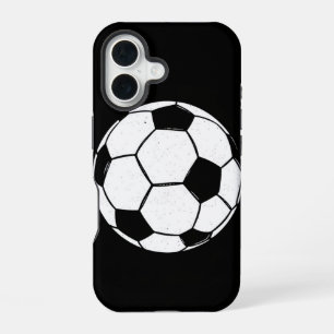 Classic Vintage Soccer Ball Distressed Sports Illu iPhone 16 Case