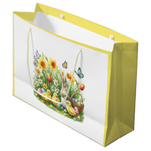 Classic/Vintage spring rabbit/chicken Large Gift Bag