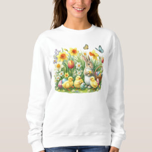 Classic/Vintage spring rabbit/chicken Sweatshirt