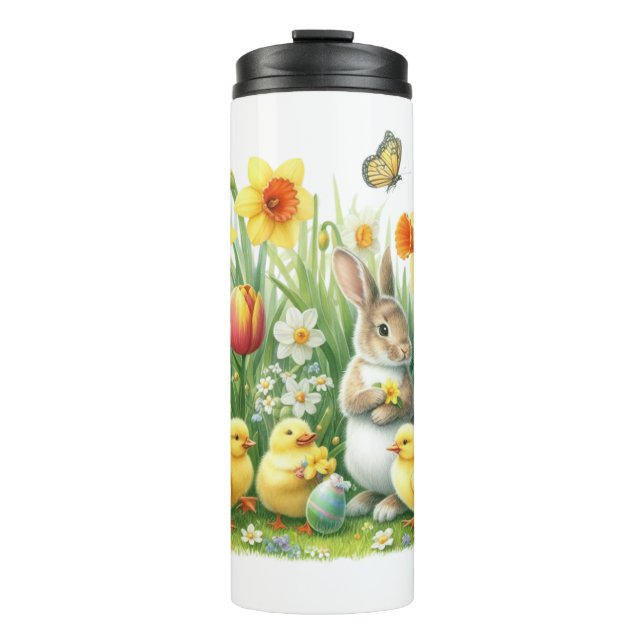 Classic/Vintage spring rabbit/chicken Thermal Tumbler (Front)