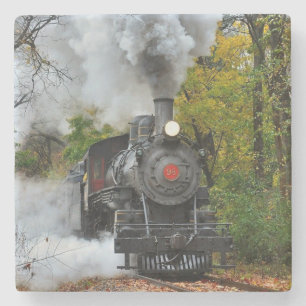 Classic Vintage Steam Engine Train Stone Coaster