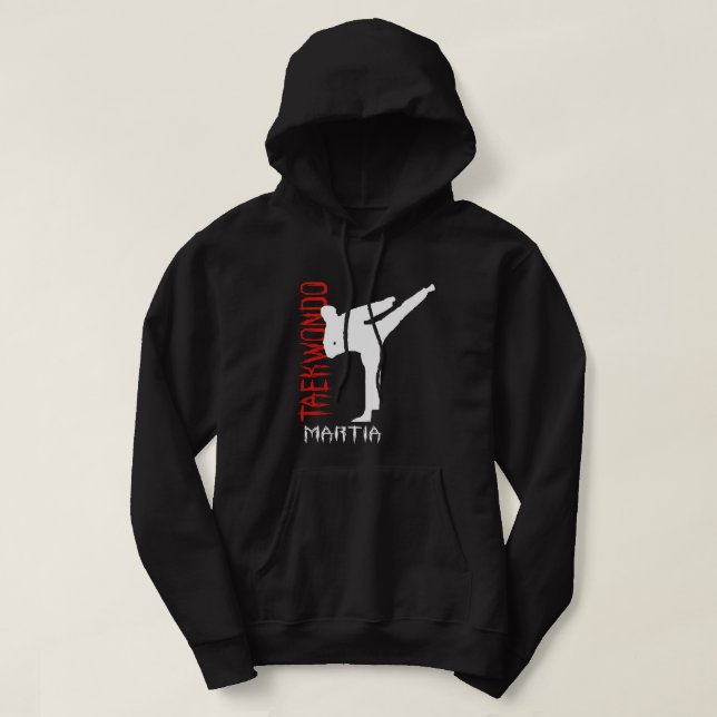 Classic Vintage Style Taekwondo Martial Arts Hoodie (Design Front)
