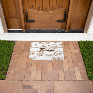 Classic Vintage Thanksgiving Minimalist Rustic Doormat