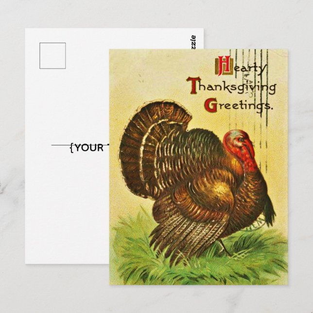 CLASSIC VINTAGE THANKSGIVING  POSTCARD (Front/Back)