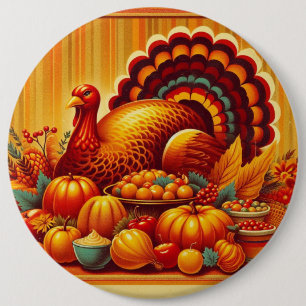classic/vintage Thanksgiving Turkey 6 Cm Round Badge