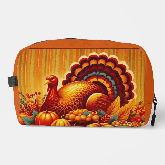 classic/vintage Thanksgiving Turkey Dopp Kit (Front)