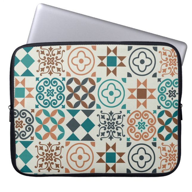 Classic Vintage Tile Pattern Laptop Sleeve (Front)