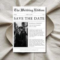 Classic Vintage Unique Photo Newspaper Wedding