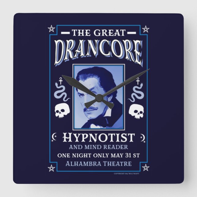 Classic vintage victorian Hypnotist  Square Wall Clock (Front)