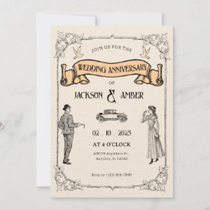 Classic Vintage Wedding Anniversary Invitation