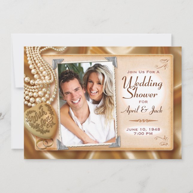 Classic Vintage Wedding / Engagement Shower Invitation (Front)