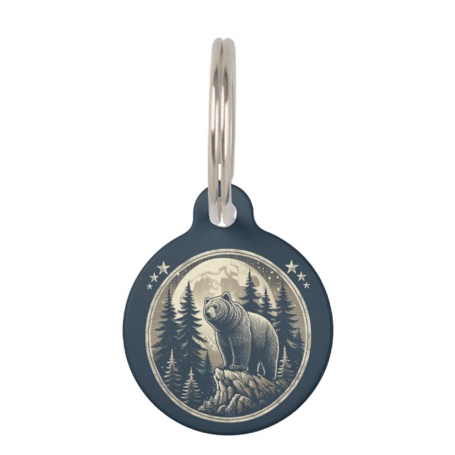 Classic/vintage wilderness bear pet tag (Front)