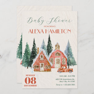 Classic Vintage winter wonderland baby shower Invitation