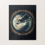 Classic, vintage wolf & moon  jigsaw puzzle<br><div class="desc">.</div>