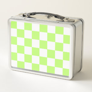 Classic visual lime checkerboard metal lunch box